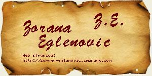 Zorana Eglenović vizit kartica